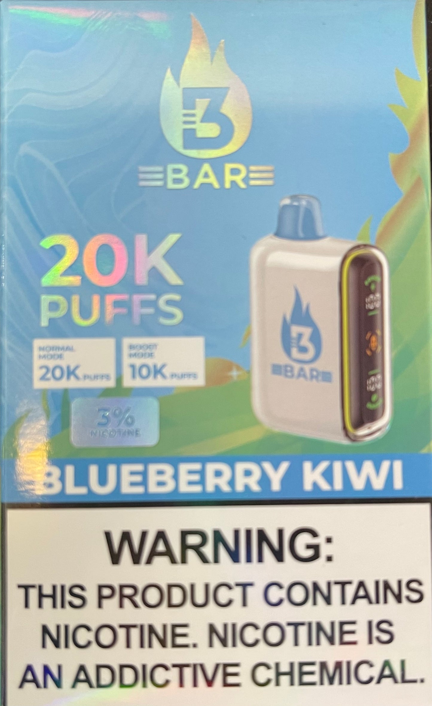 3bar 3% Nicotine 20,000 Puff Disposable Vape