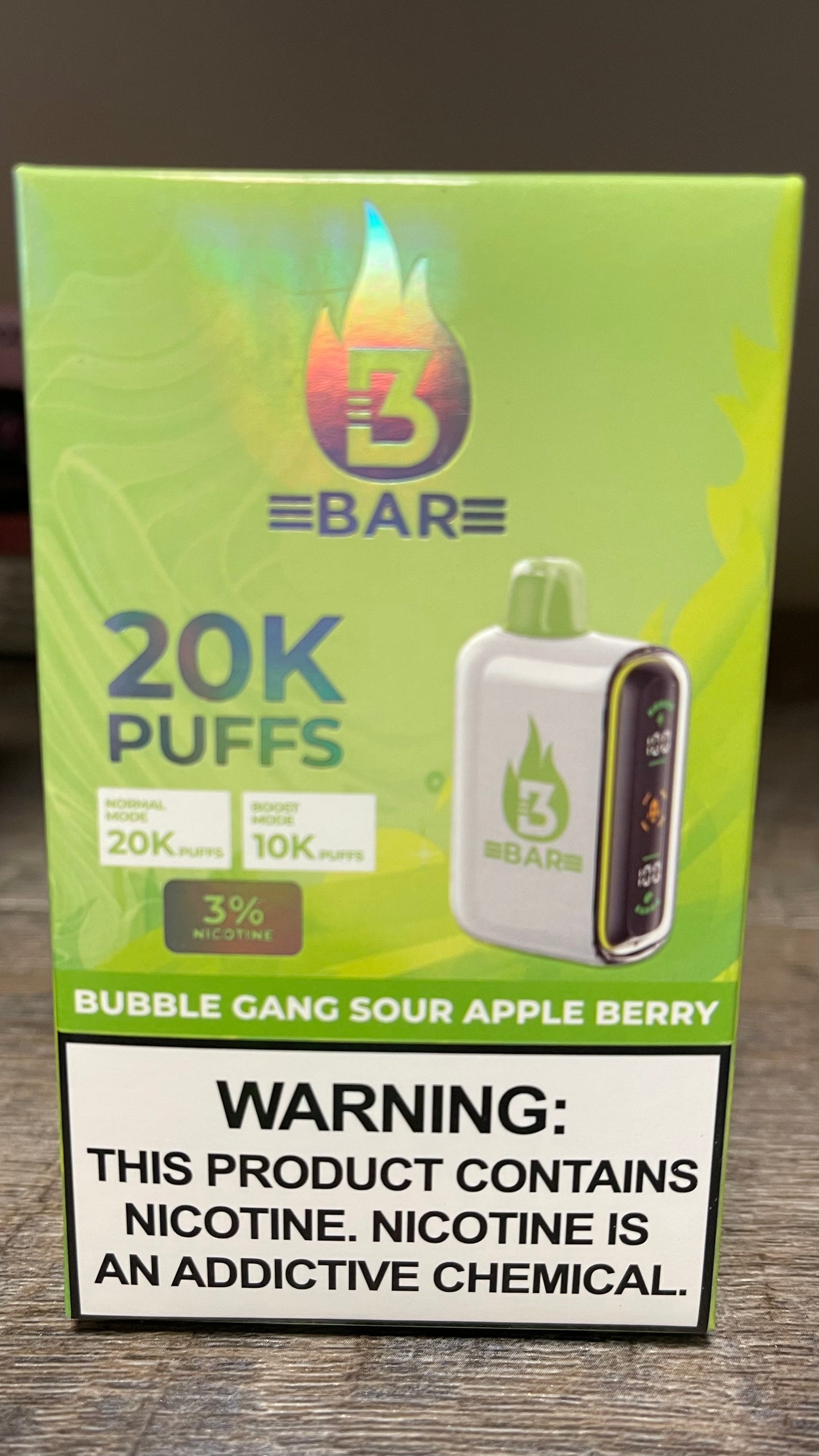 3bar 3% Nicotine 20,000 Puff Disposable Vape