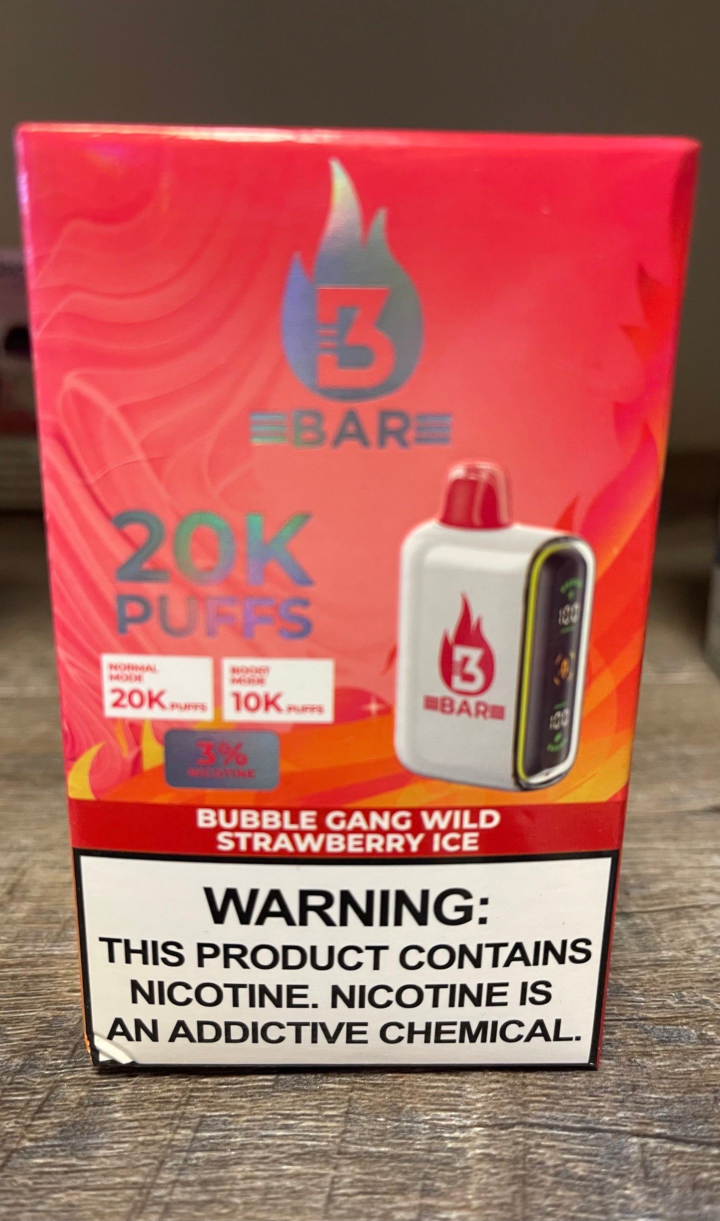 3bar 3% Nicotine 20,000 Puff Disposable Vape
