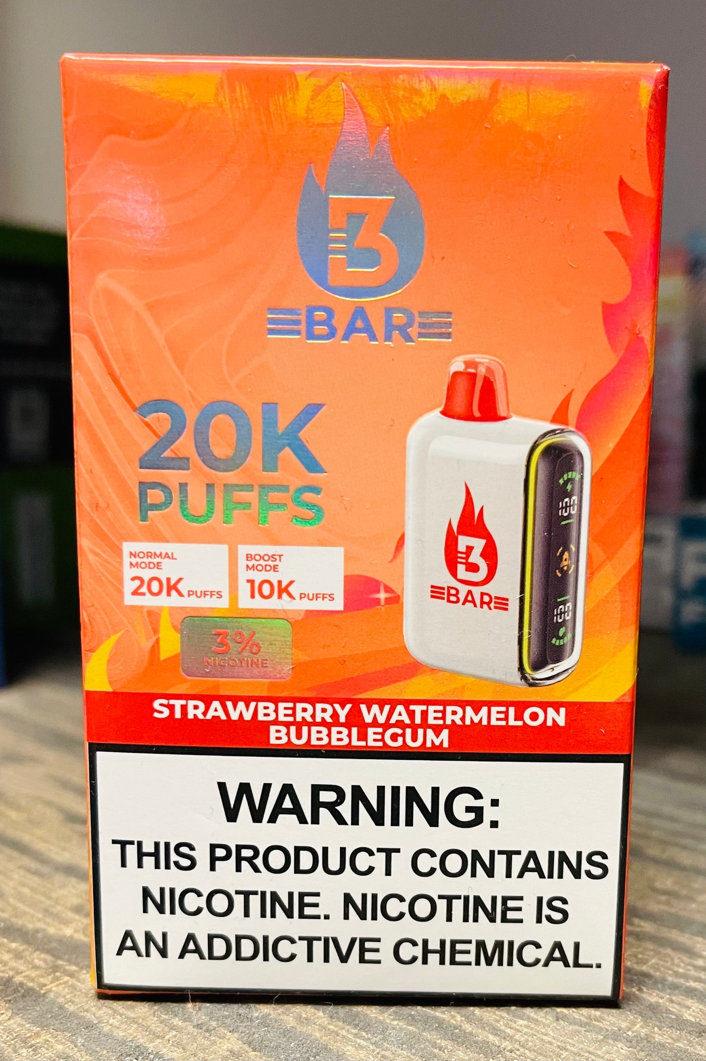 3bar 3% Nicotine 20,000 Puff Disposable Vape