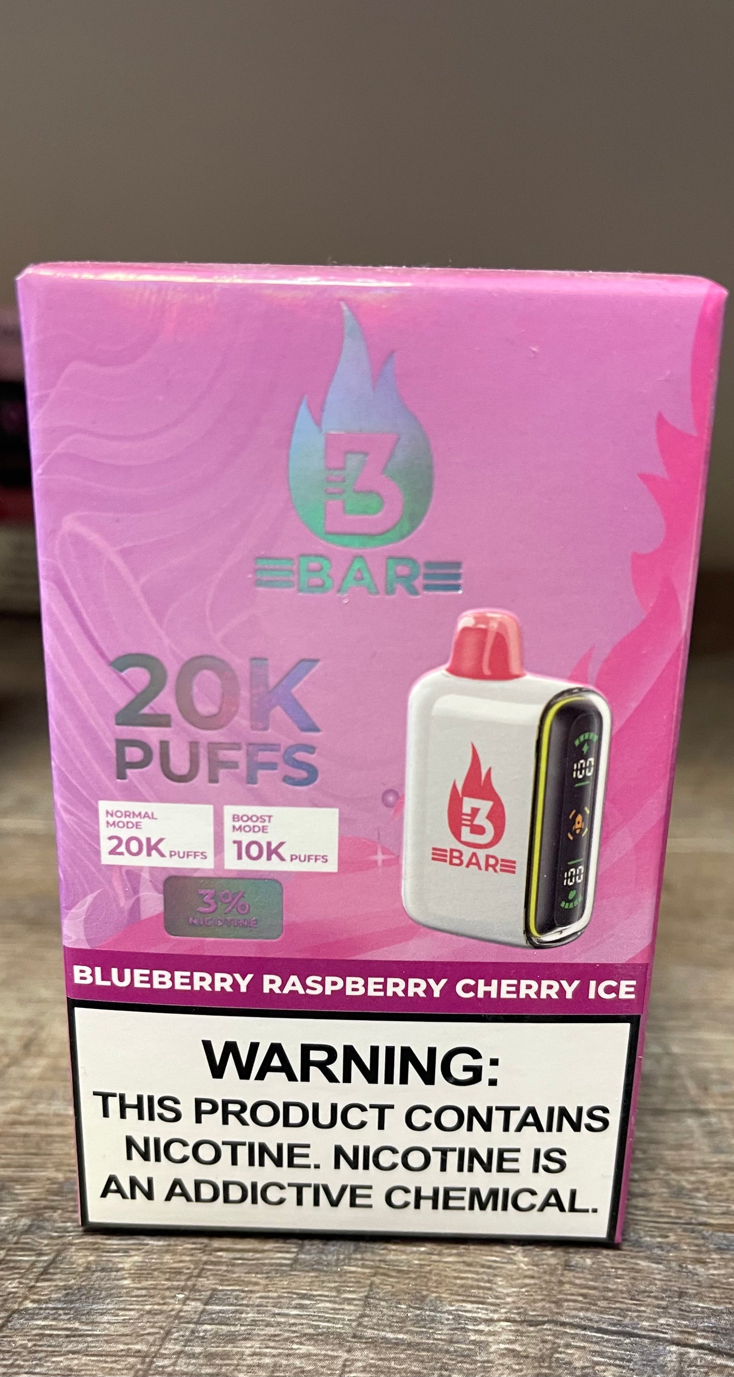 3bar 3% Nicotine 20,000 Puff Disposable Vape