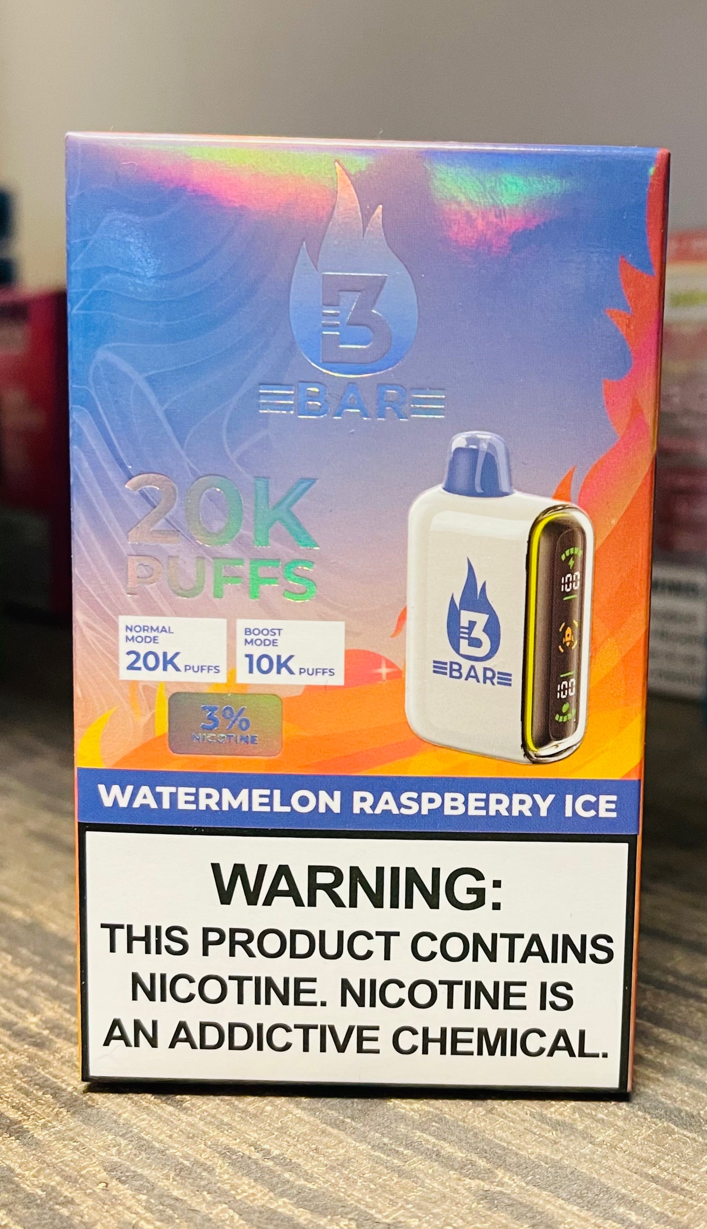 3bar 3% Nicotine 20,000 Puff Disposable Vape