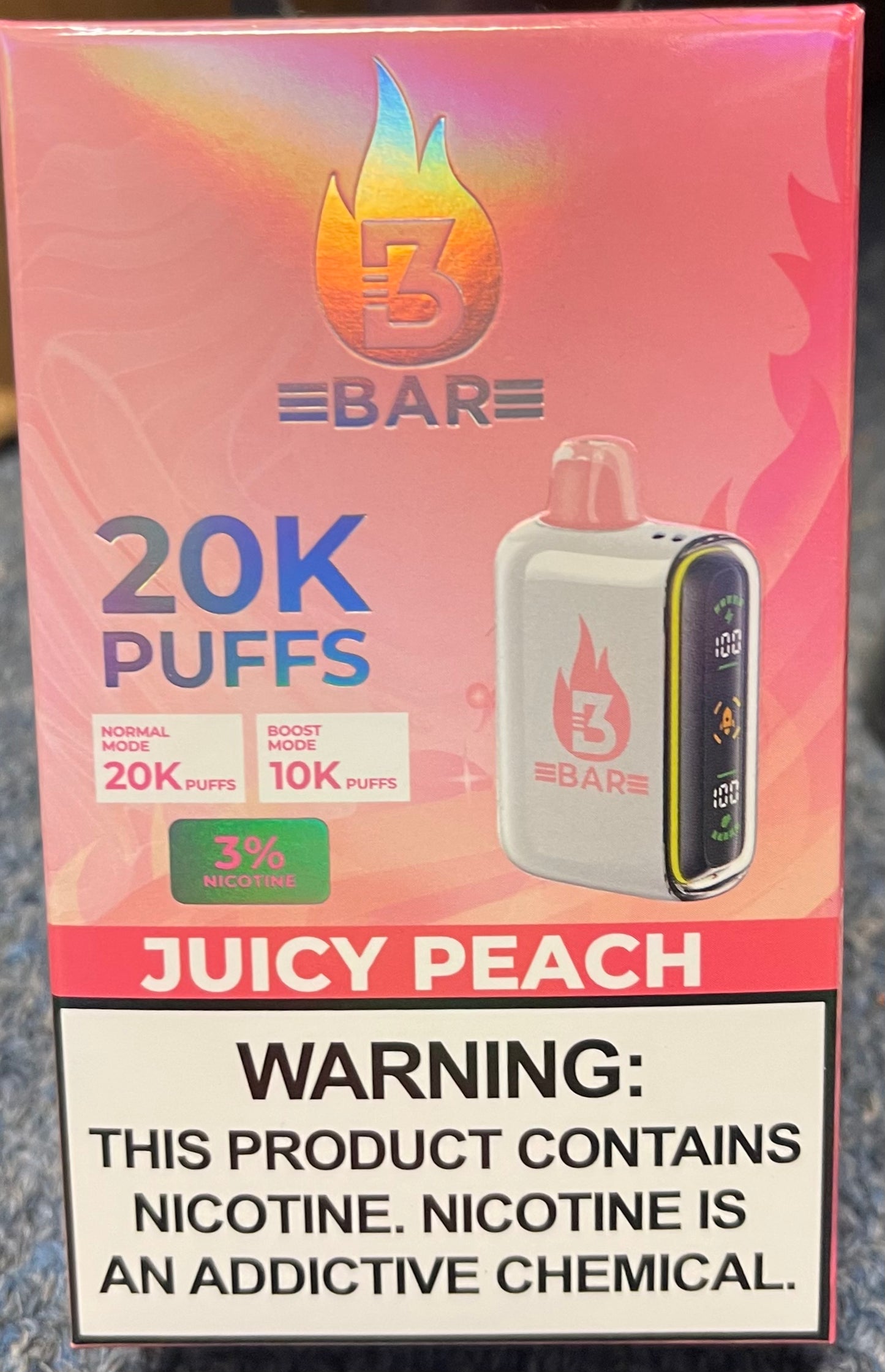 3bar 3% Nicotine 20,000 Puff Disposable Vape