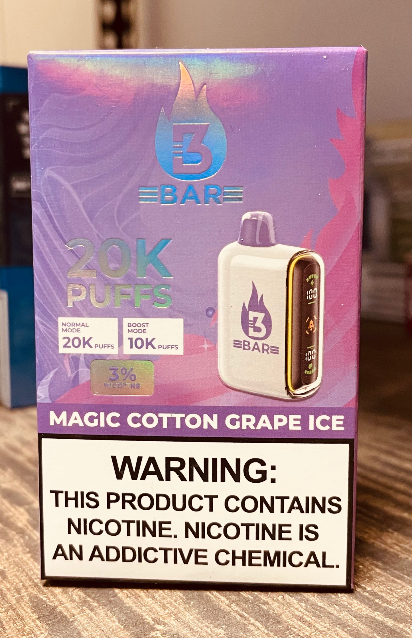 3bar 3% Nicotine 20,000 Puff Disposable Vape